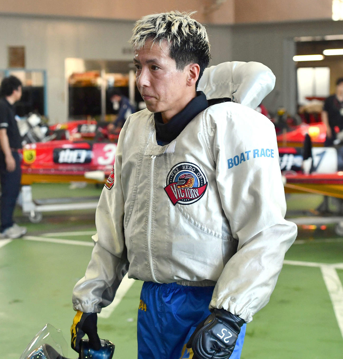 6R、1着の新田雄史（撮影・岩下翔太）