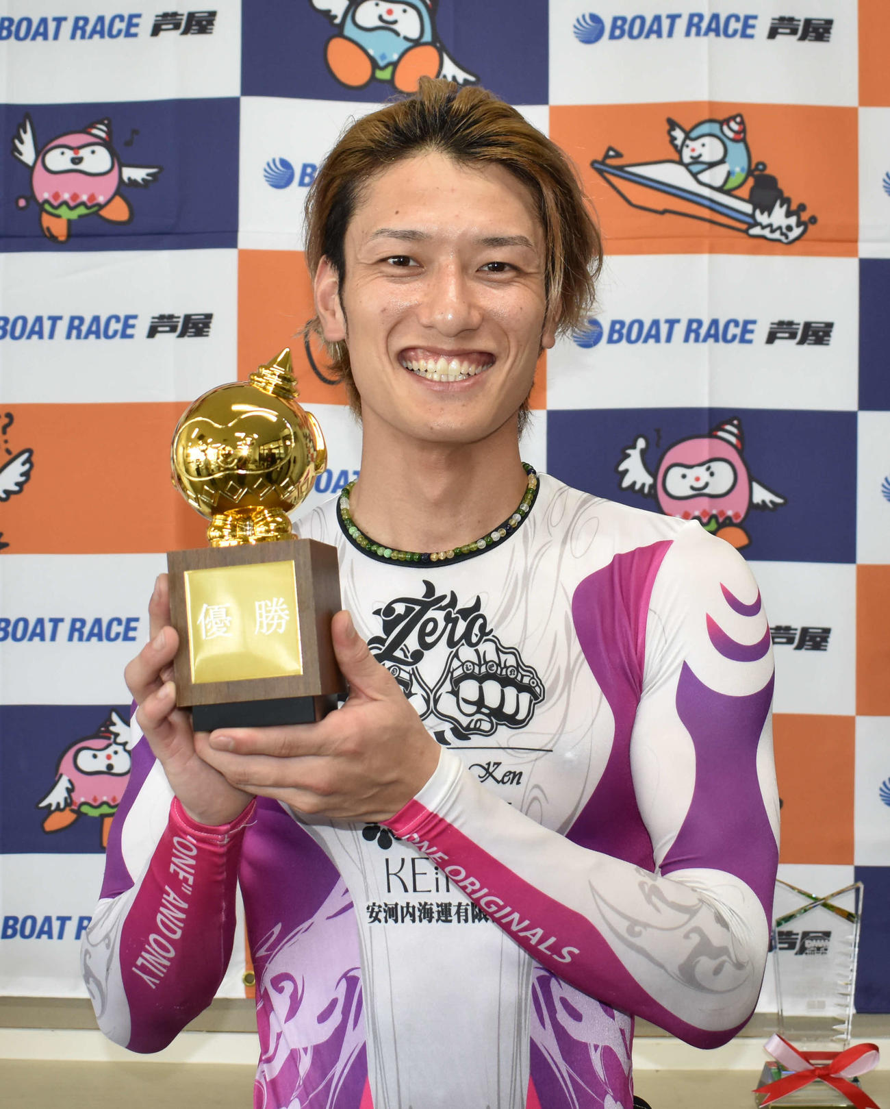 今年2度目の優勝を芦屋ボートで飾った安河内健（撮影・浦田由紀夫）