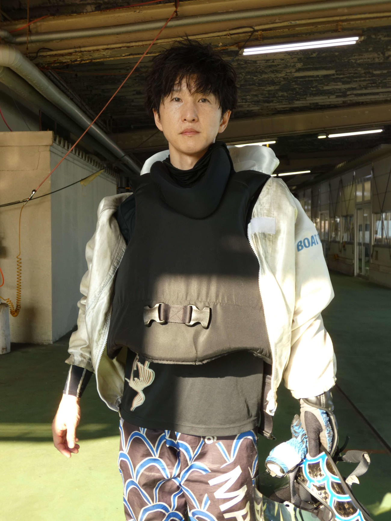 長岡良也は12R優勝戦2枠に乗る（撮影・前原一樹）