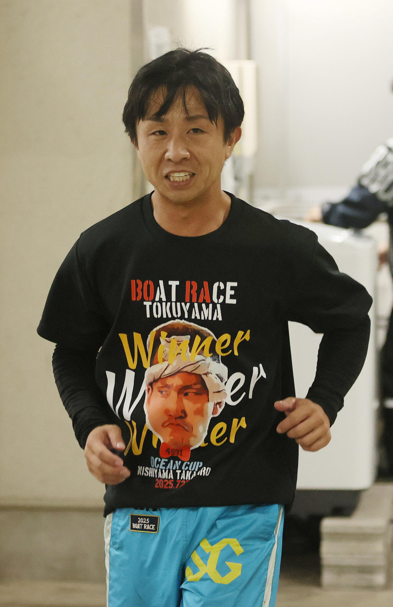 ボートレース三国　ファン感謝3Daysボートレースバトルトーナメント・初日　12Rで1着となった菅章哉（撮影・上山淳一）