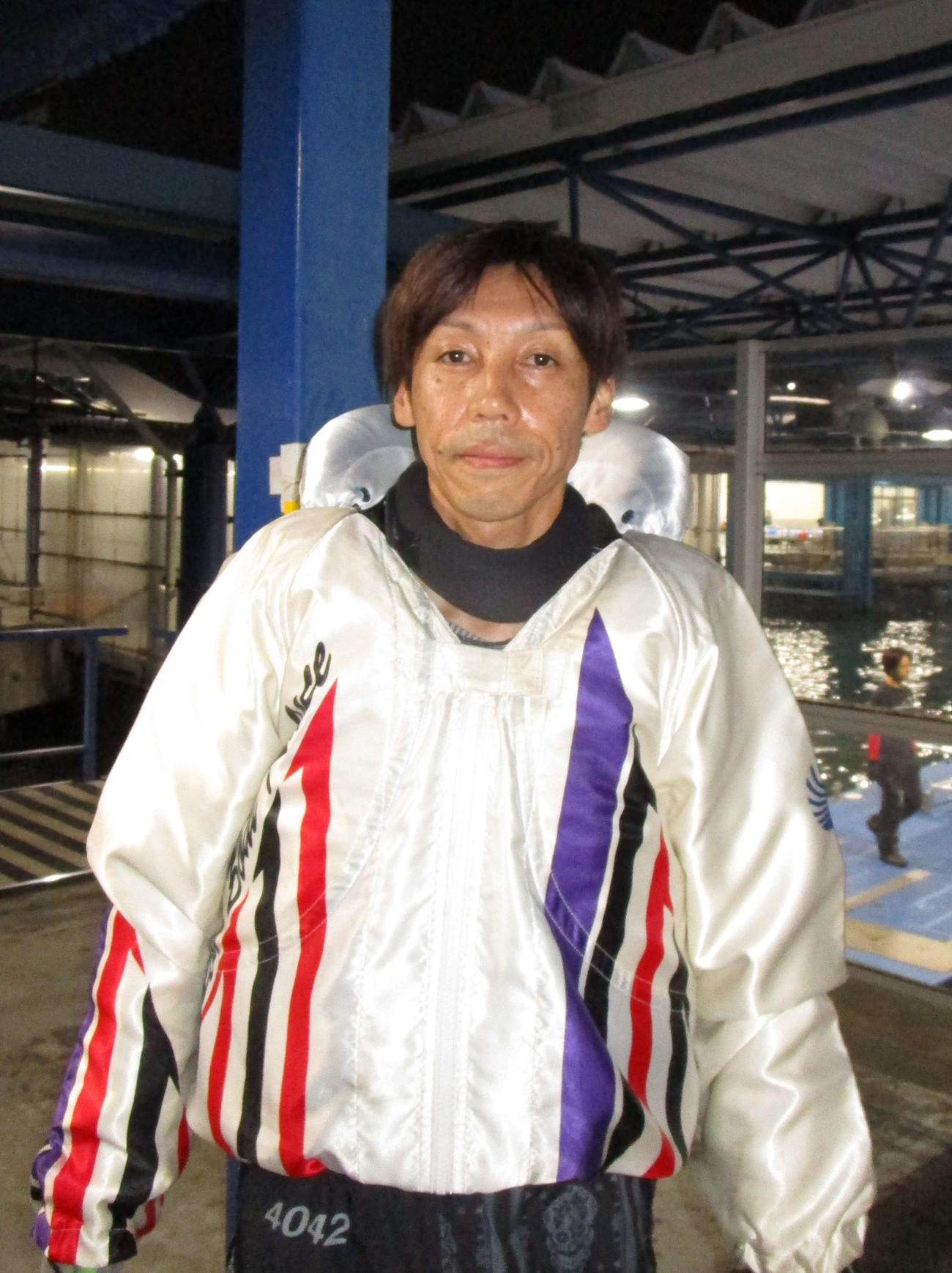 蒲郡4度目のVを狙う丸岡正典（撮影・安井雅彦）