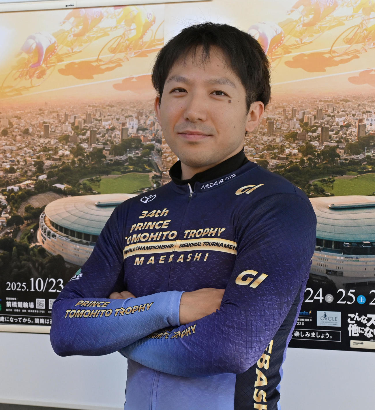 前橋競輪1予7R、1着の恩田（撮影・千葉一成）