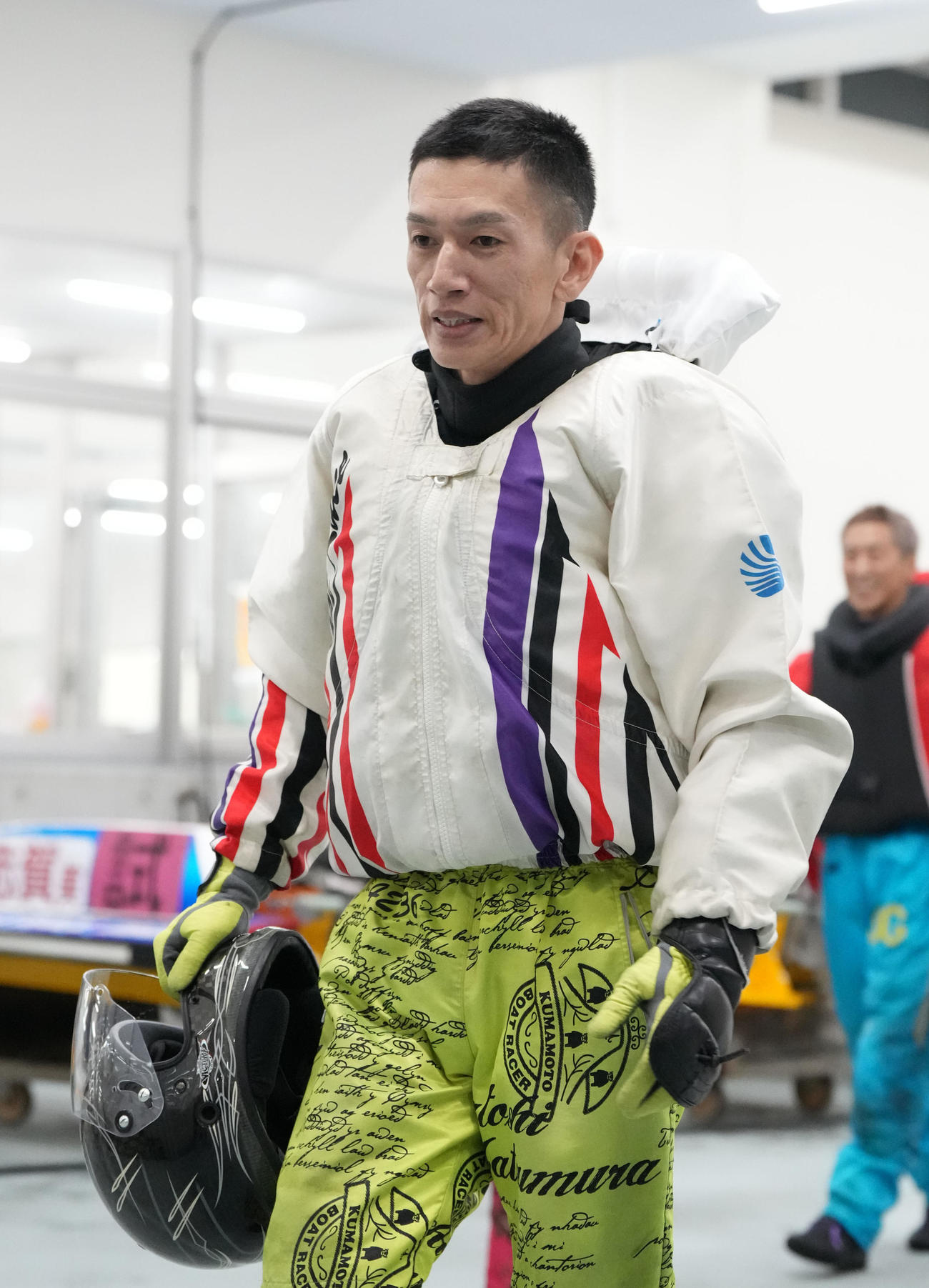 日刊スポーツ杯争奪　第55回蒲郡大賞典「5日目・準優勝戦」　9R、1着となり明日の優勝戦に進む松村敏（撮影・森本幸一）