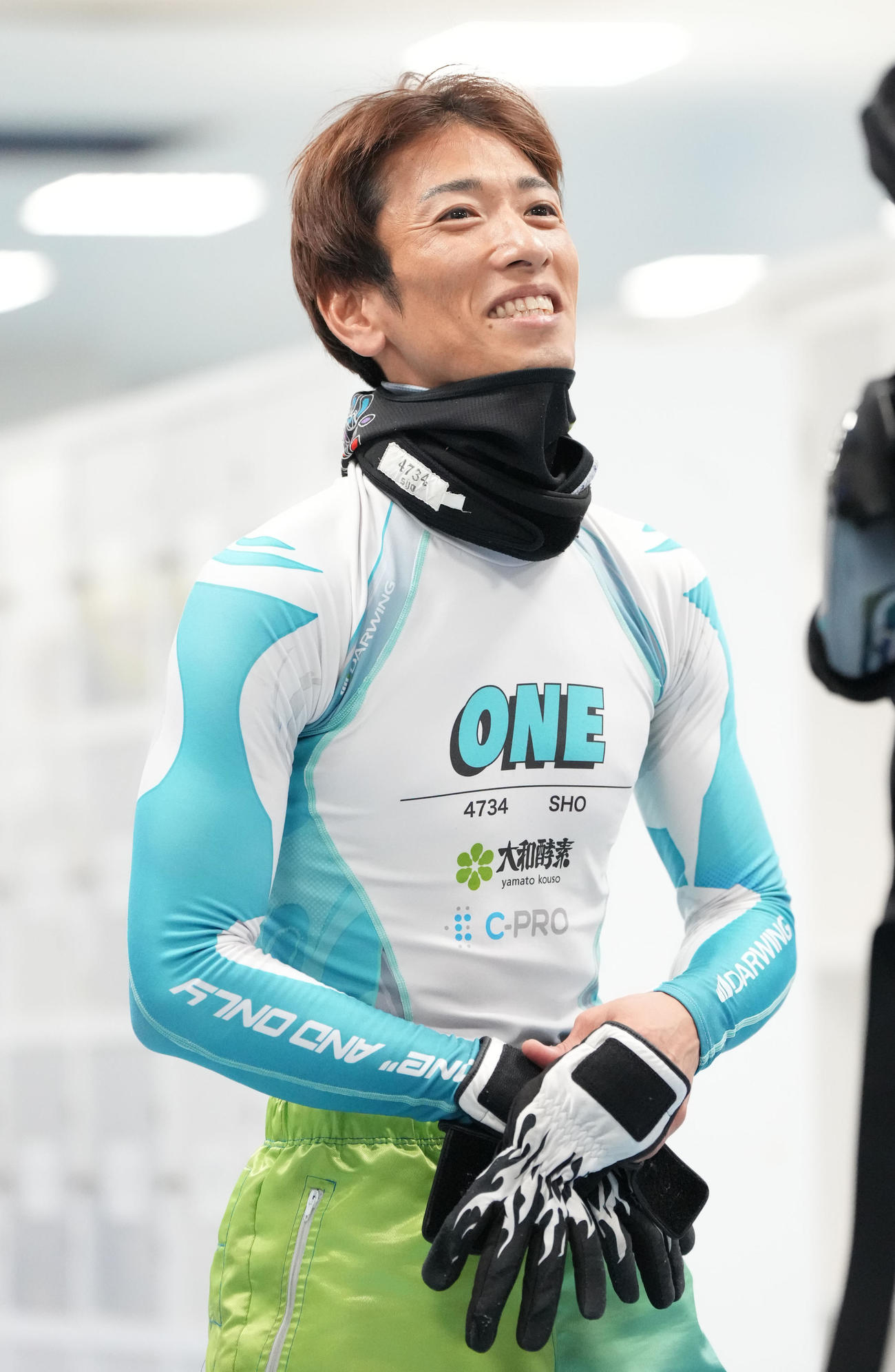 日刊スポーツ杯争奪　第55回蒲郡大賞典「5日目・準優勝戦」　10R、1着となり明日の優勝戦に進む安河内将（4734）（撮影・森本幸一）