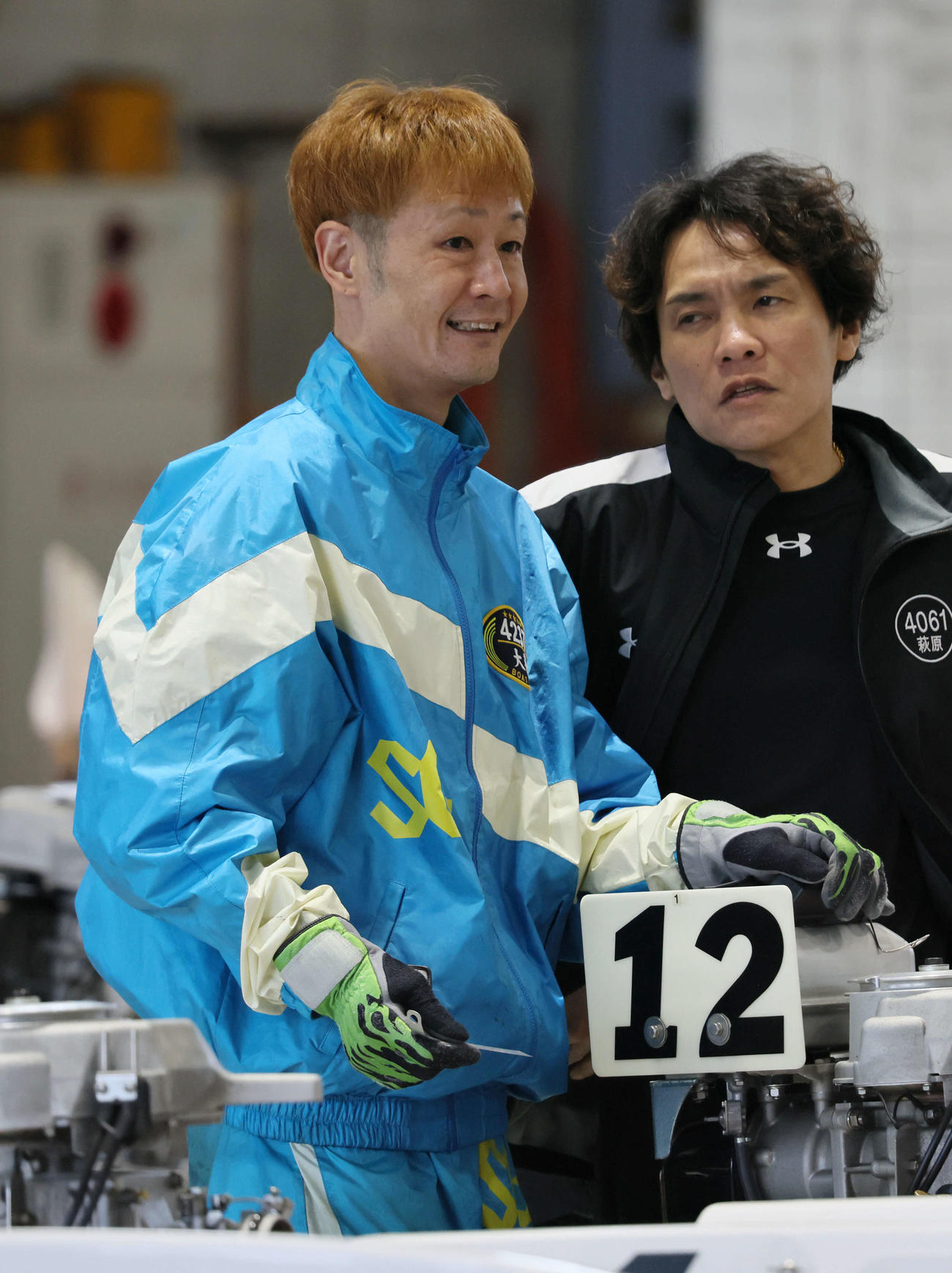 G1徳山クラウン杯争奪戦　3日目　大峯豊。右は萩原秀人（撮影・加藤孝規）　