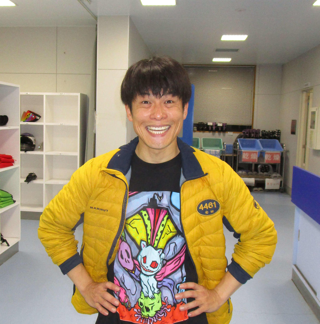 良機を駆り、気配がいい安田吉宏は笑顔を見せる（撮影・安井雅彦）