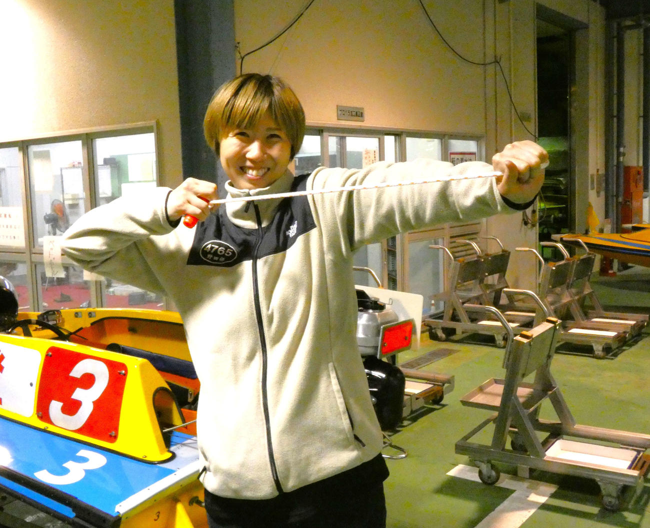 野田部宏子が4号機の機力を“引き延ばす”（撮影・前原一樹）
