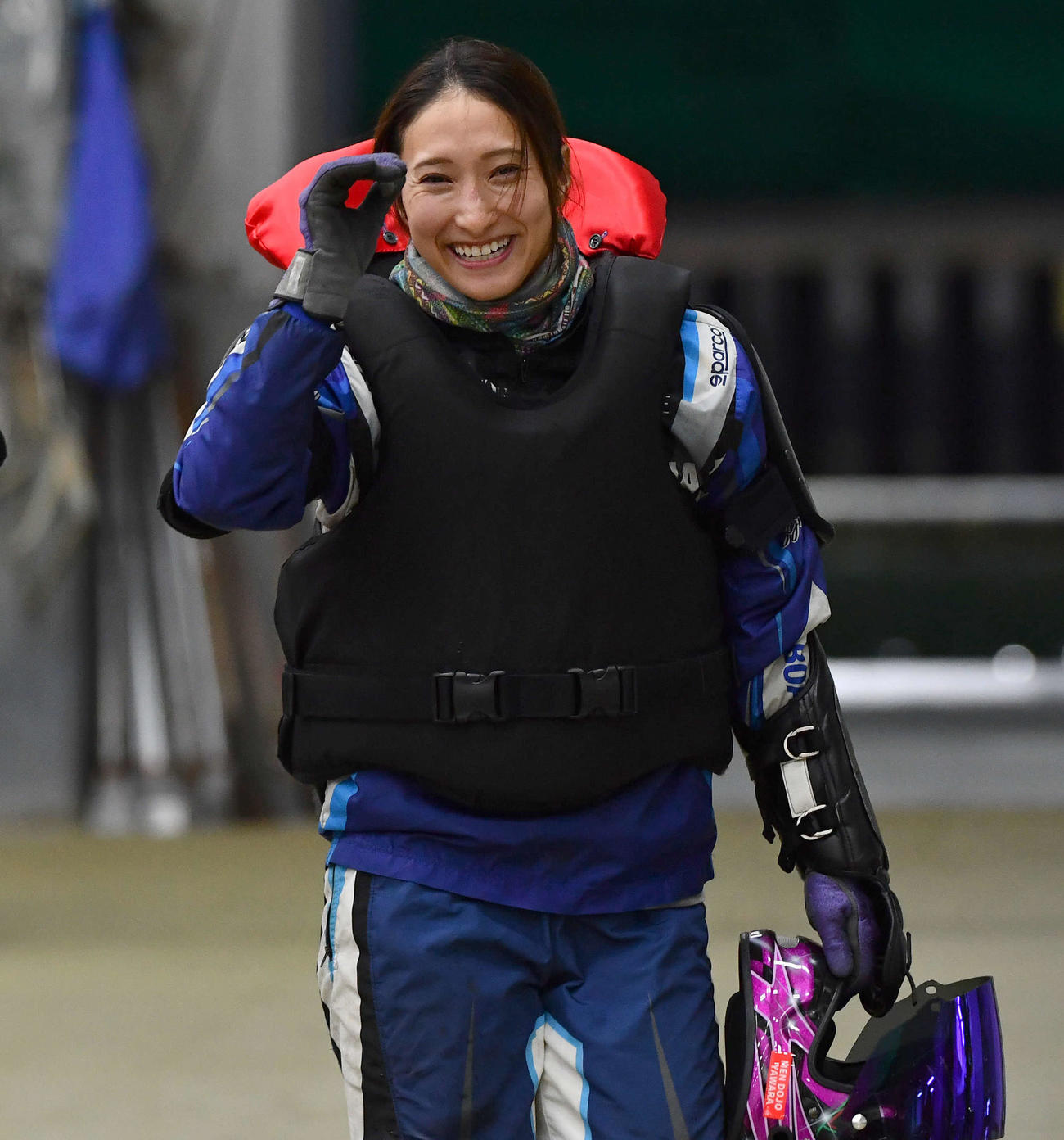 G3クイーンズクライマックスシリーズ前検　タイム計測を終えて引き揚げる刑部亜里紗（撮影・岩下翔太）