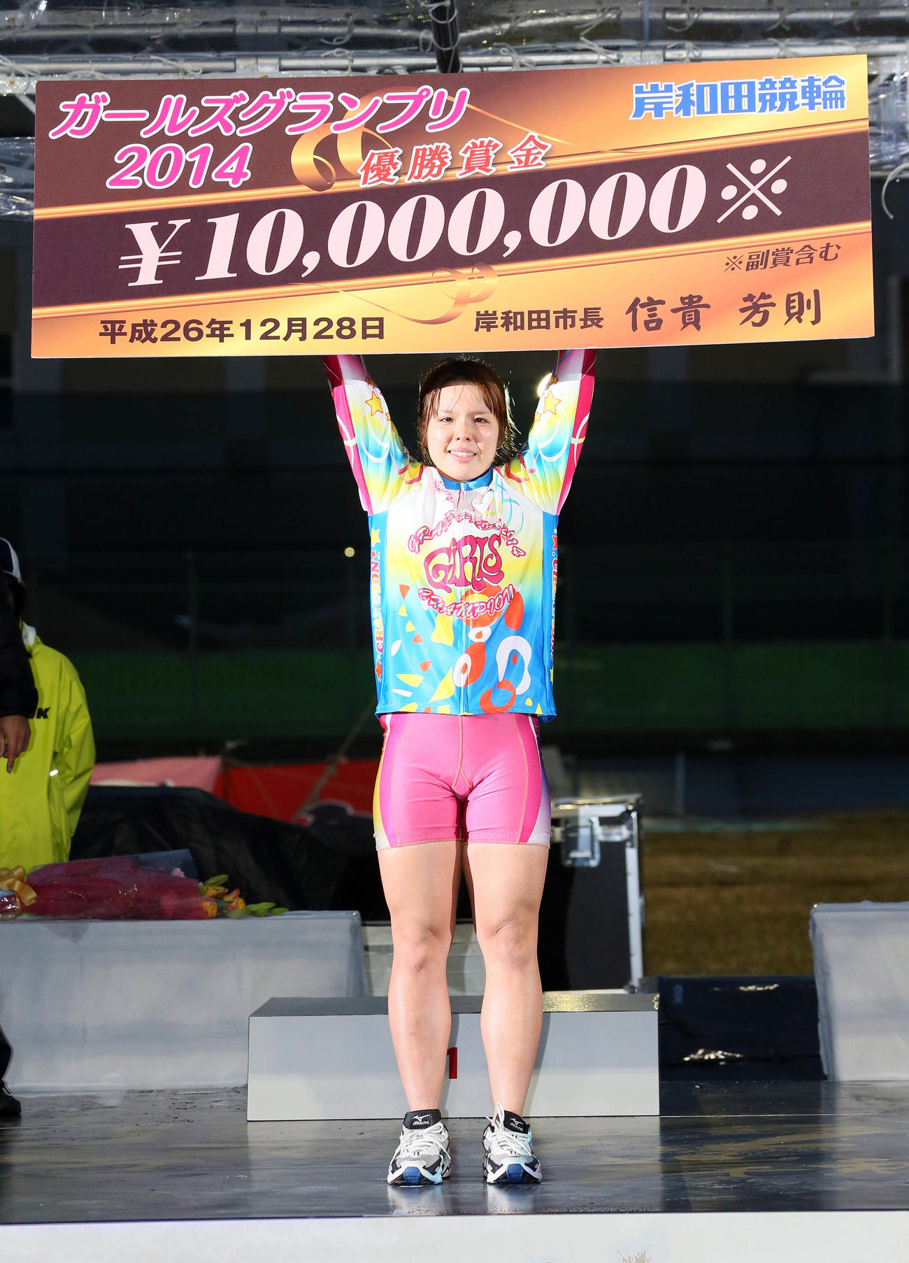 ガールズグランプリ2014を制した梶田舞（2014年12月28日撮影）