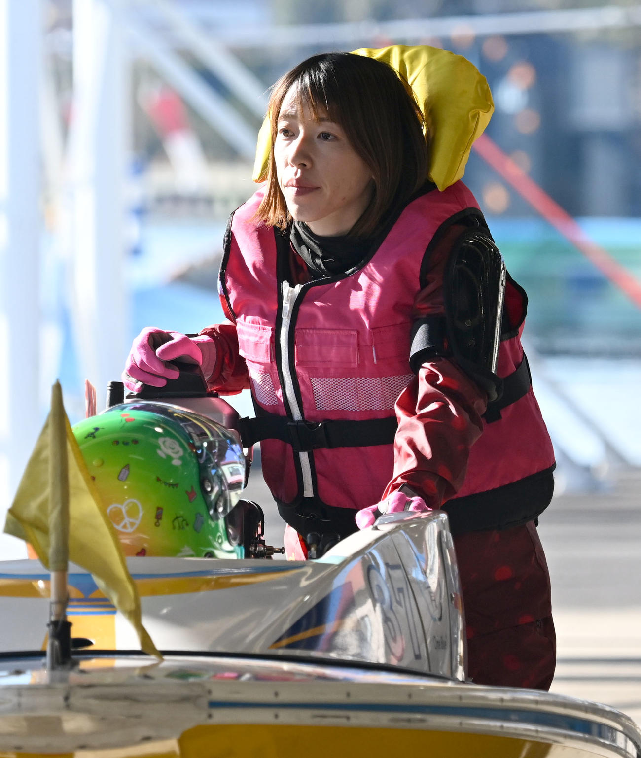 ヴィーナスシリーズ第19戦是政プリンセスカップ前検日、調整に臨む千葉（撮影・千葉一成）