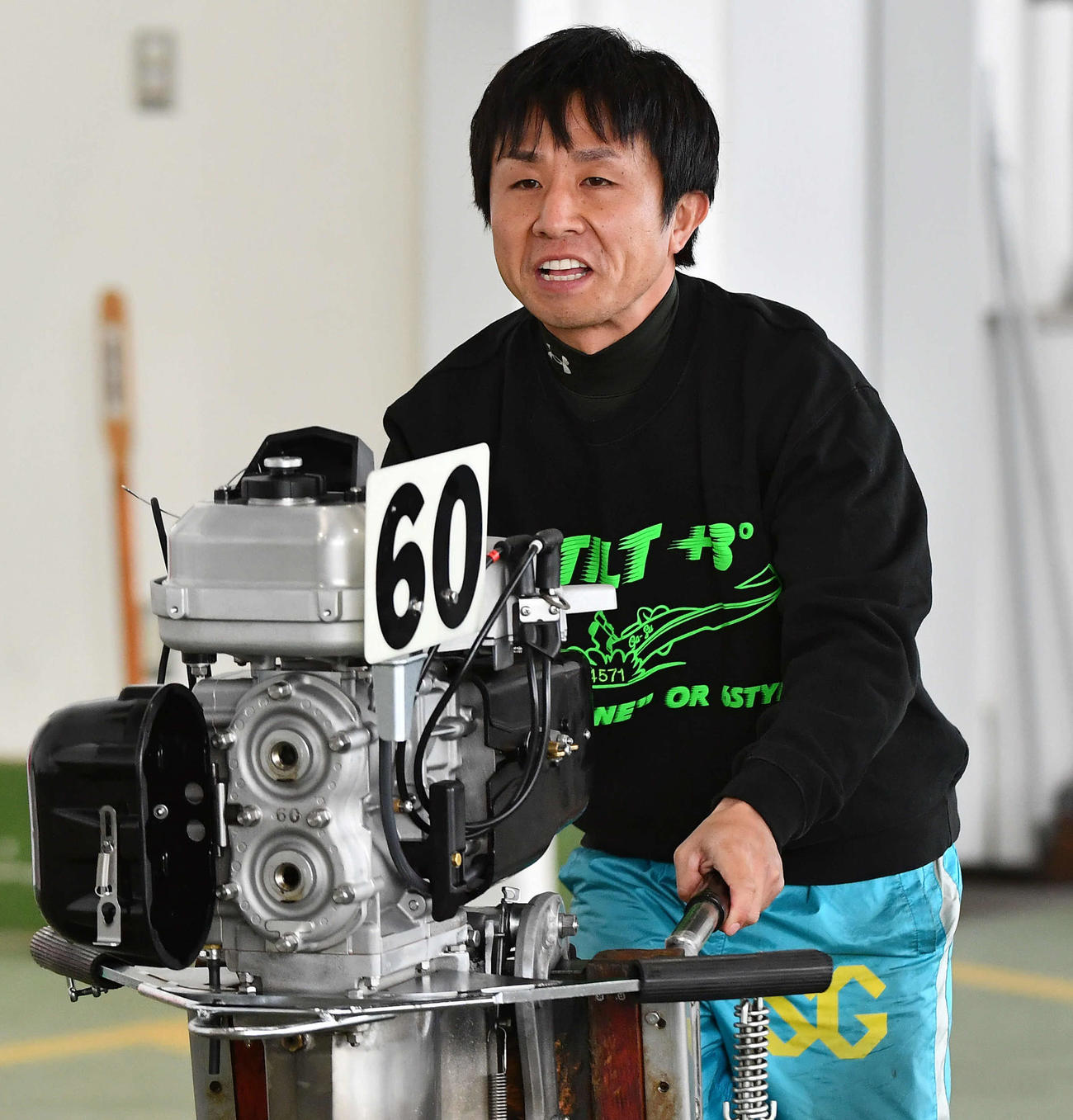 G1全日本王座決定戦前検　菅章哉（撮影・岩下翔太）