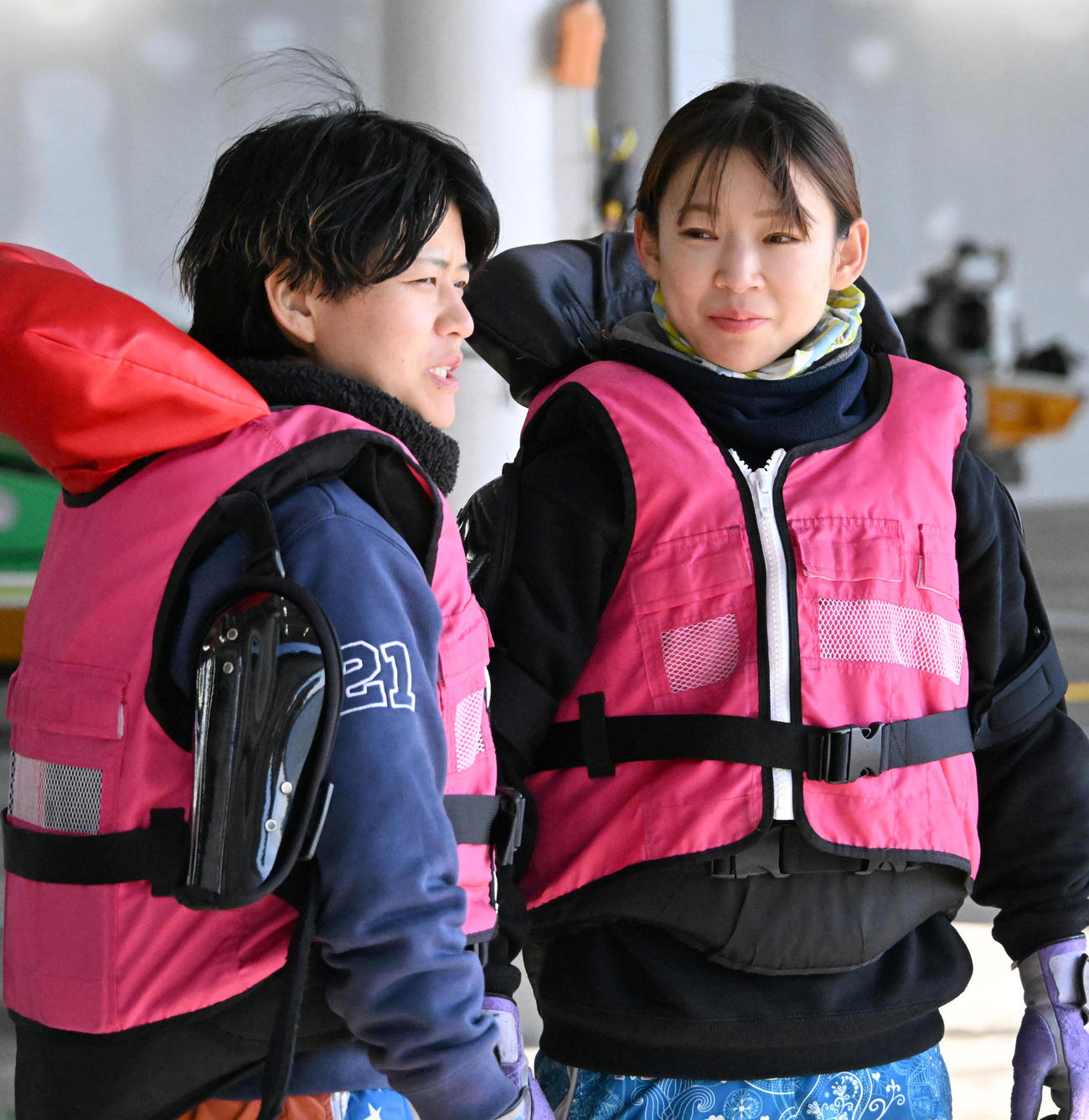遠藤エミ（左）、守屋美穂（撮影・石井愛子）