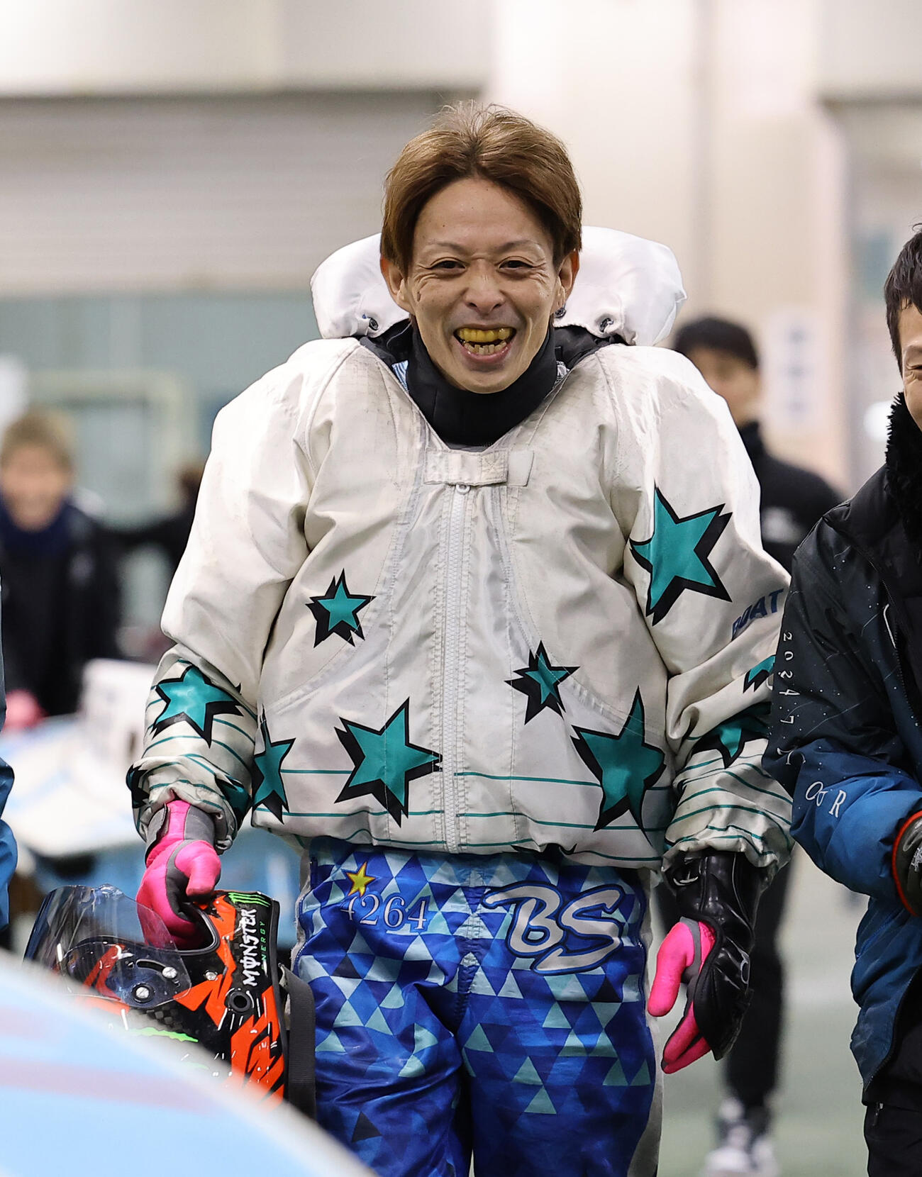 下関10R 1着の4264長尾章平（撮影・上田博志）