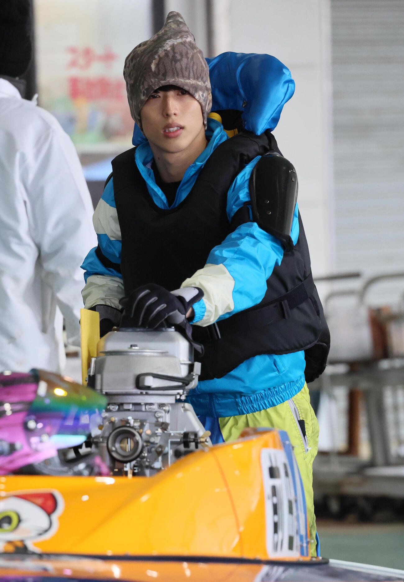 試走に向かう前田滉（撮影・宮崎幸一）