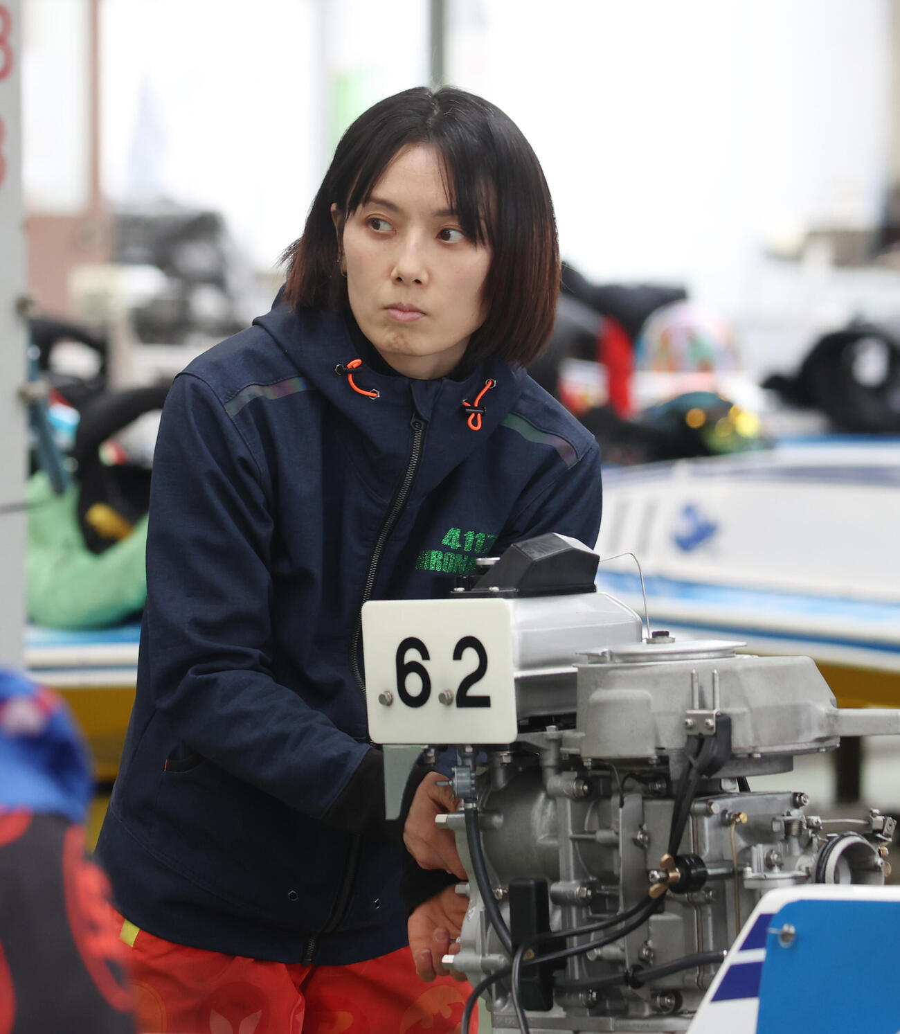 F持ちの広中智紗衣は12Rドリーム1枠、1艇身コンマ15スタートを狙う（撮影・柴田隆二）