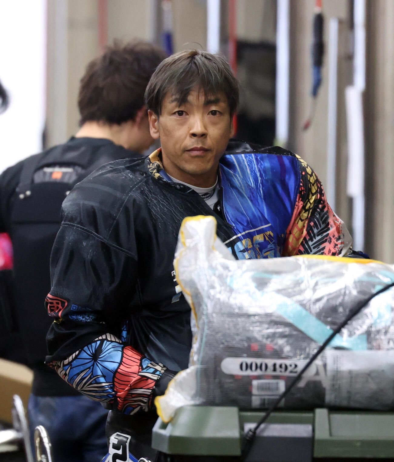 全日本選抜の前検で練習走行に向かう青山周平（撮影・柴田隆二）