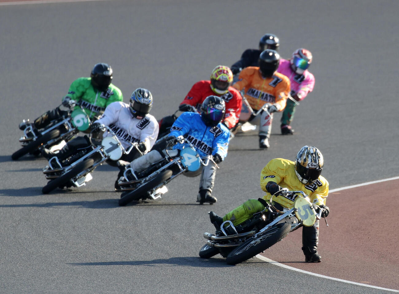 準決勝戦11R、1着黒川京介（5）、2着長田稚也（4）、3着吉林直都（3）（撮影・柴田隆二）