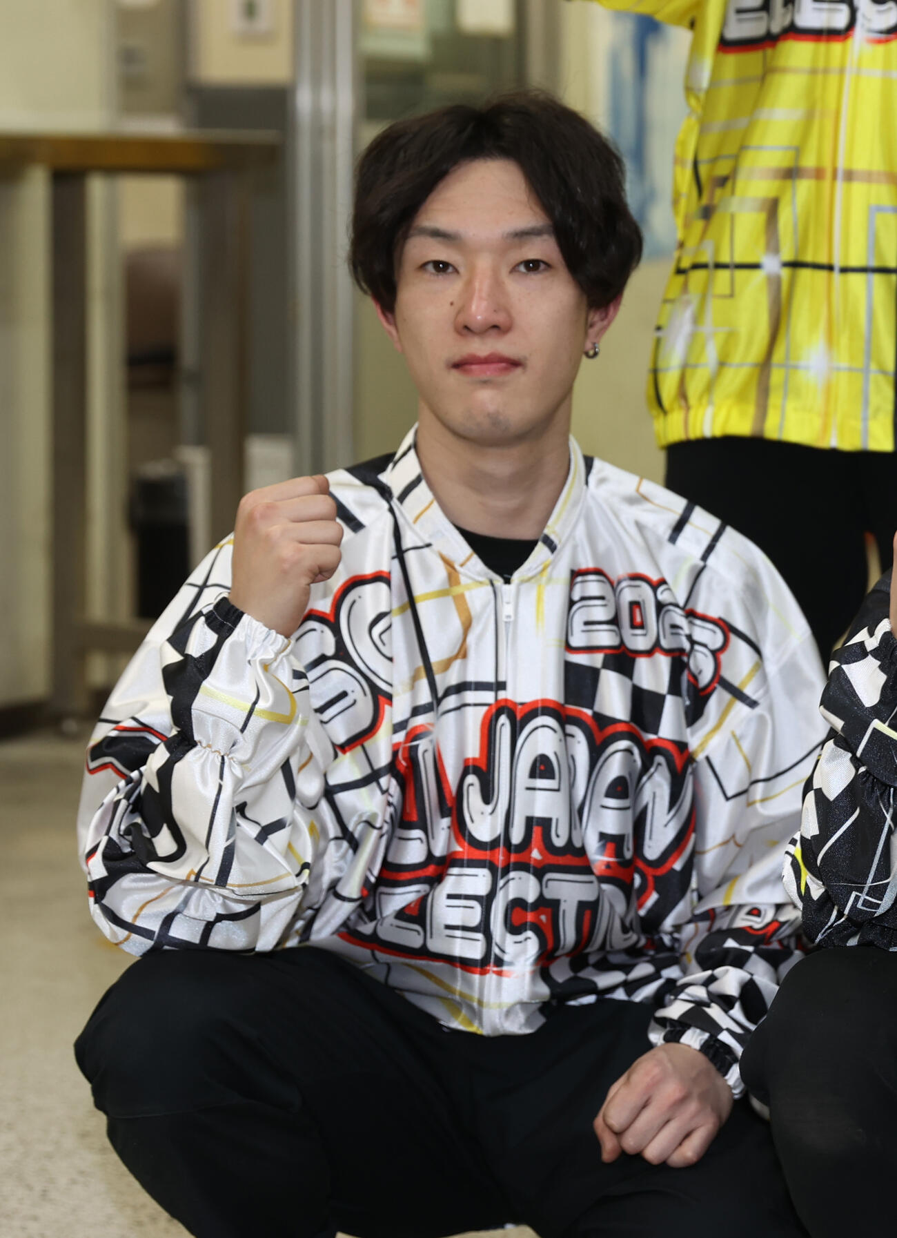 優勝戦1枠を選びガッツポーズする黒川京介（撮影・柴田隆二）