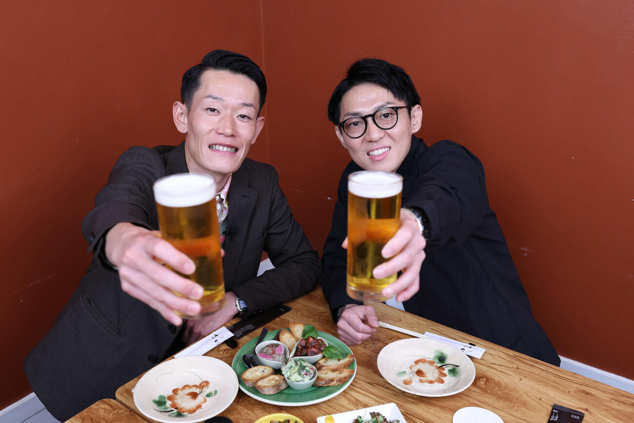 児島ボートのYouTube番組で対談した茅原悠紀（左）と桐生順平