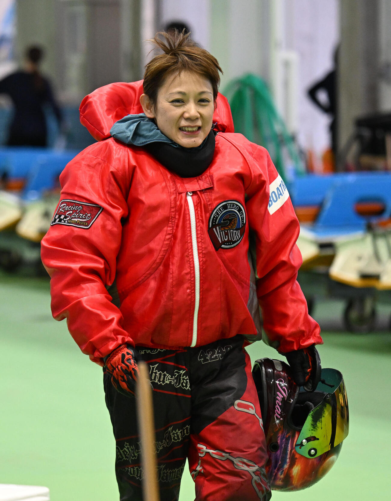 鳴門10Rで2着に入った4240今井裕梨（撮影・和賀正仁）