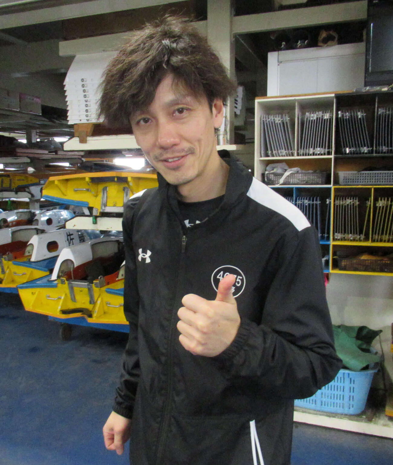 エンジンの仕上がりに自信がある中野次郎は、「もう負けません」とサムアップ