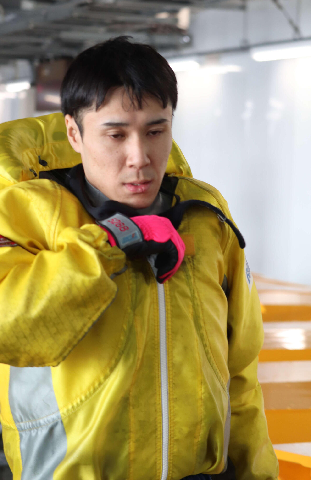 惜しくも尼崎初勝利を逃して悔しがる尾道佳諭（撮影・神田成史）