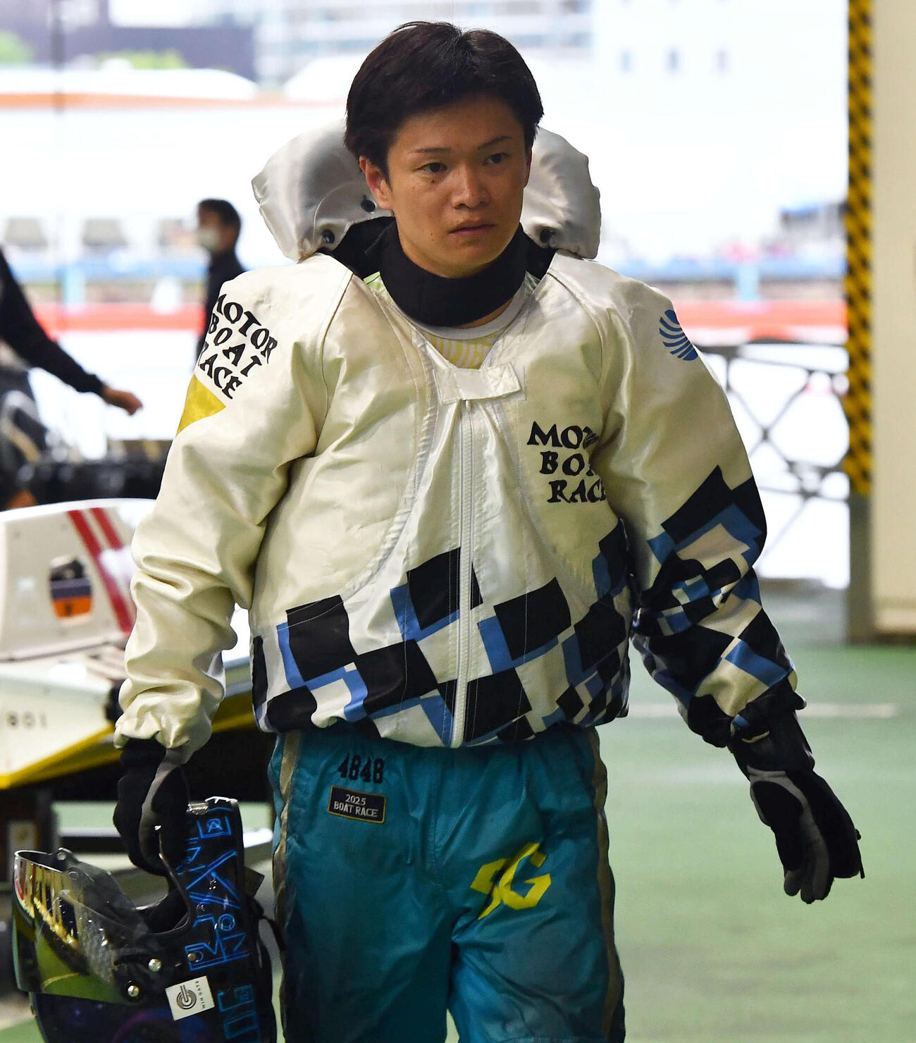 11R準優勝戦、1着で優出を決めた仲谷颯仁（撮影・岩下翔太）