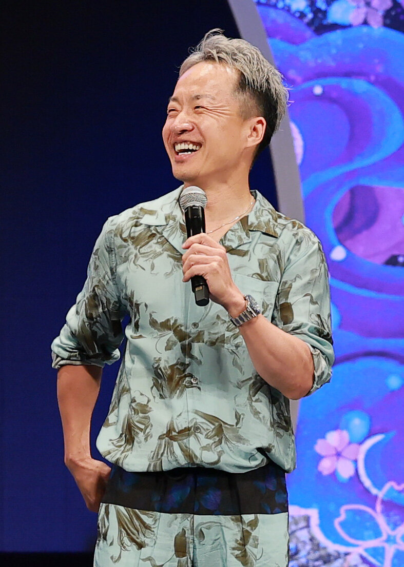 第27回マスターズチャンピオン最終日にトークショーする山口剛（撮影・上山淳一）