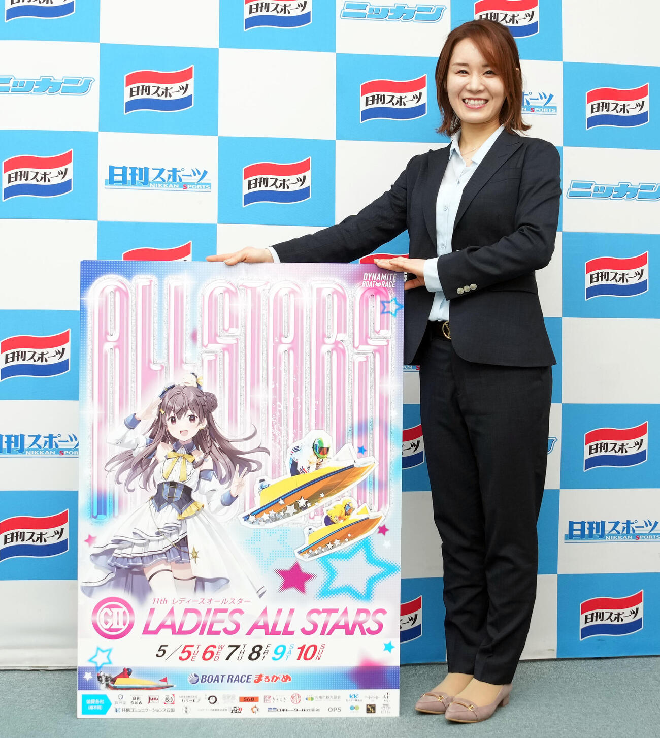 「第11回レディースオールスター」のPRをする前田紗希選手（撮影・たえ見朱実）
