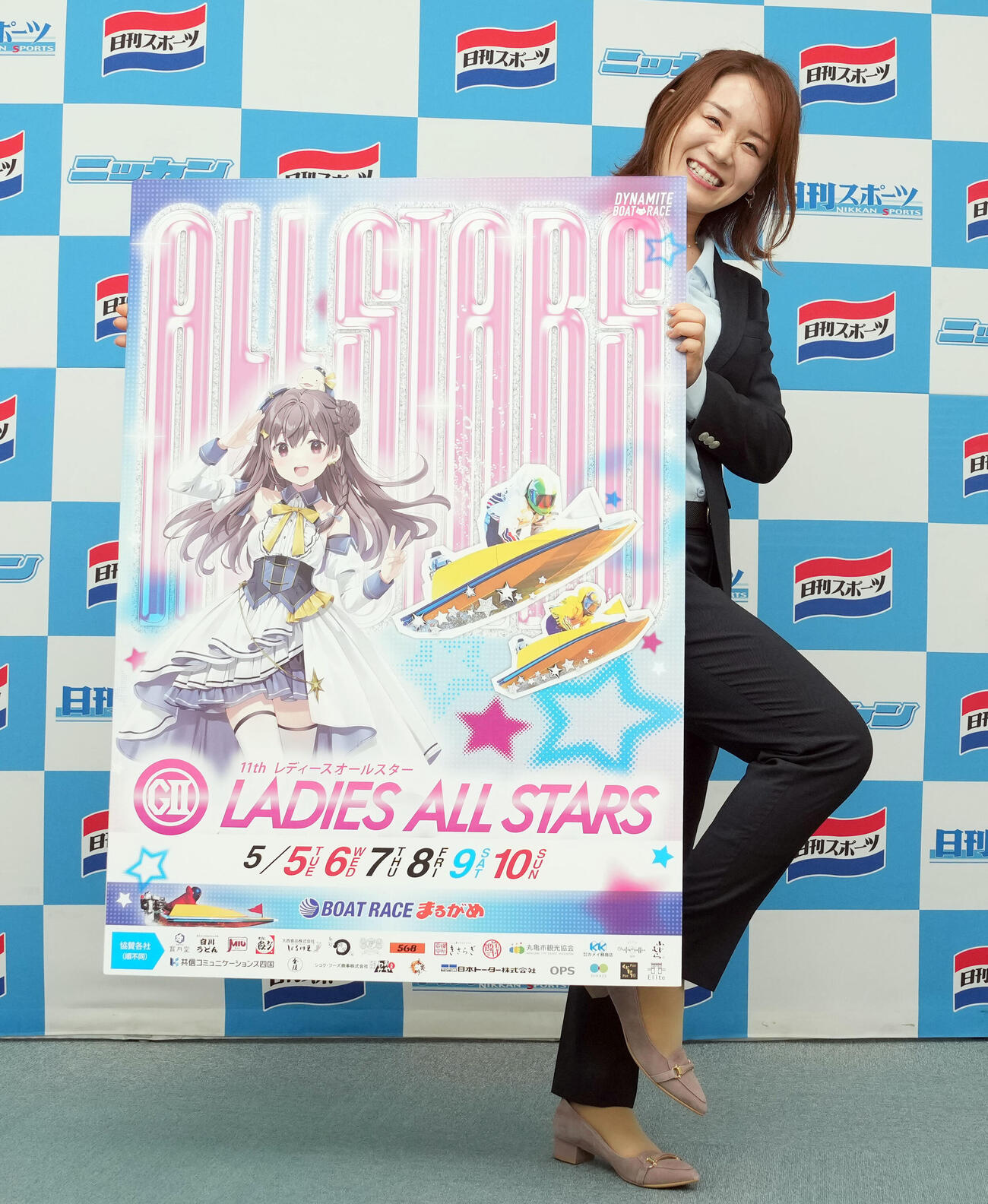 「第11回レディースオールスター」のPRをする前田紗希選手（撮影・たえ見朱実）