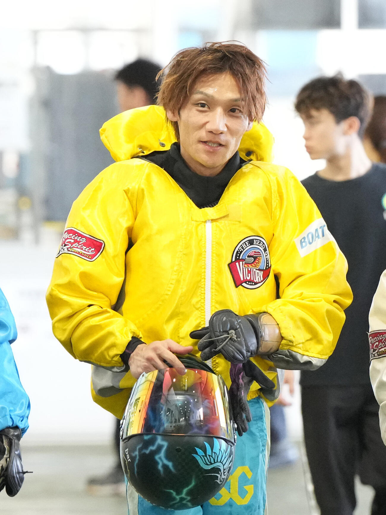 準優勝戦11R、1着の上野真之介（撮影・森本幸一）