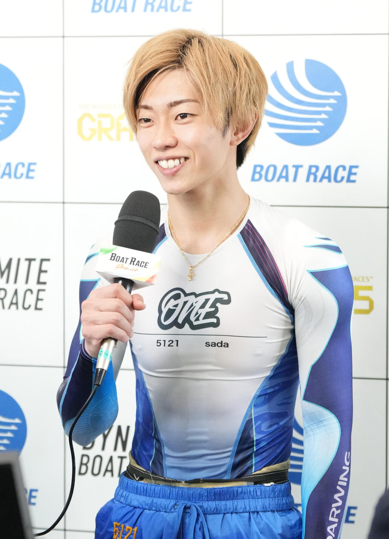 準優勝戦10R、1着の定松勇樹（撮影・森本幸一）