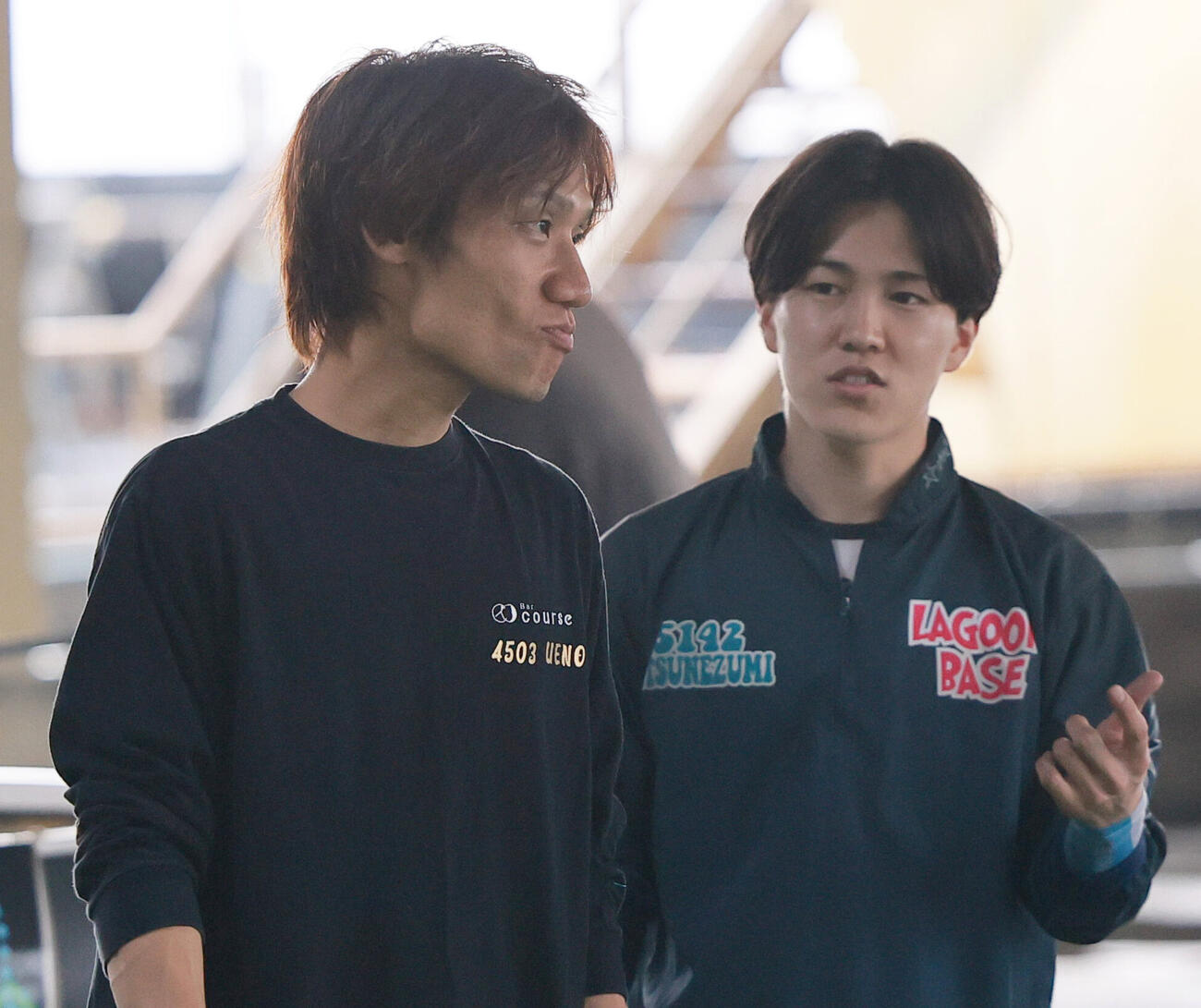 4度目のG1優出が射程圏上野真之介（左）。右は常住蓮（撮影・上山淳一）