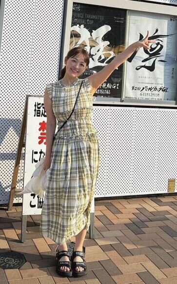 24年の高松宮記念杯競輪＆パールカップで初めて岸和田競輪場に行った柳瀬さきさん（本人提供）