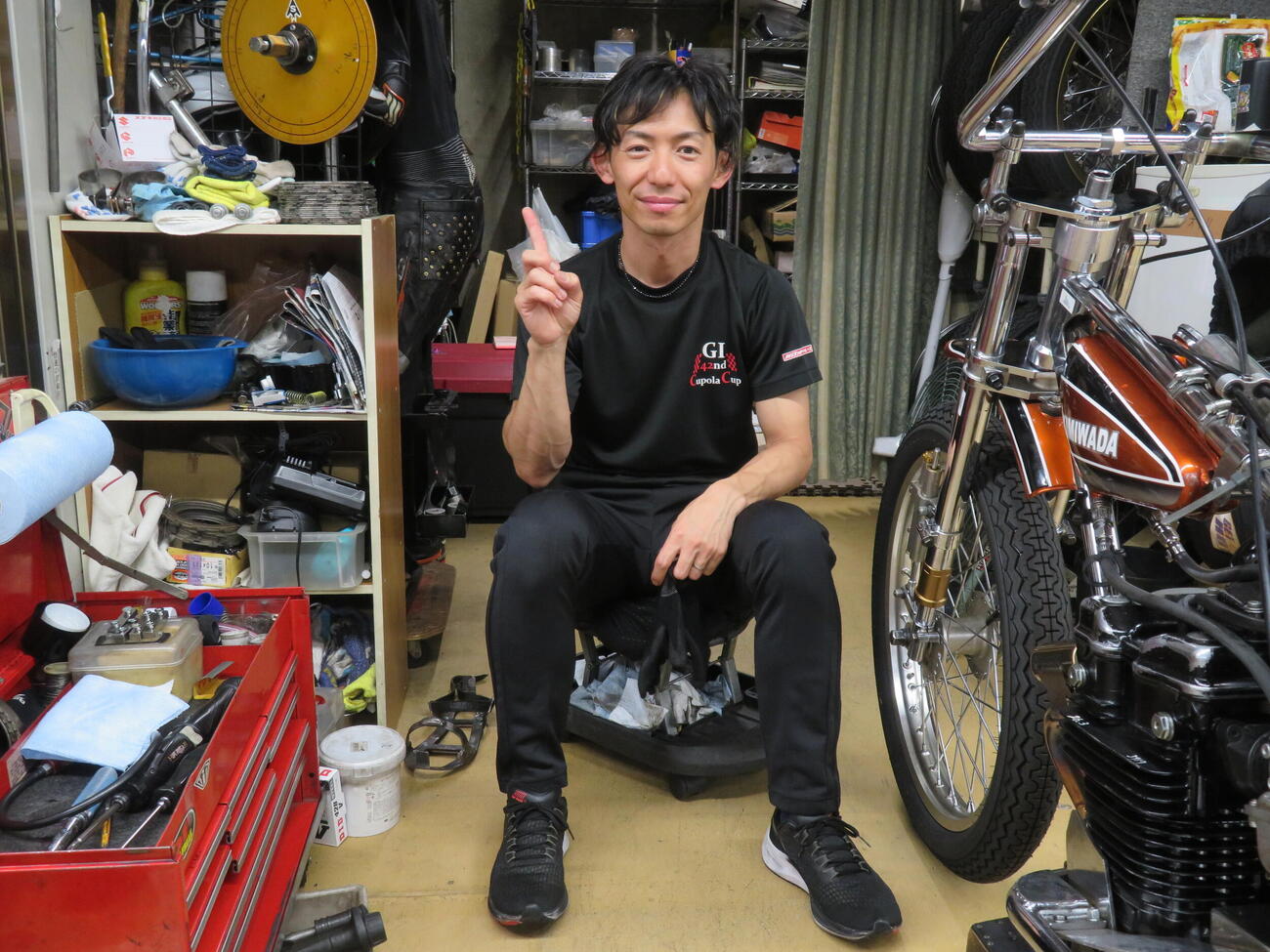 今節初白星を飾った地元のイケメンレーサー君和田裕二（撮影・小川将司）