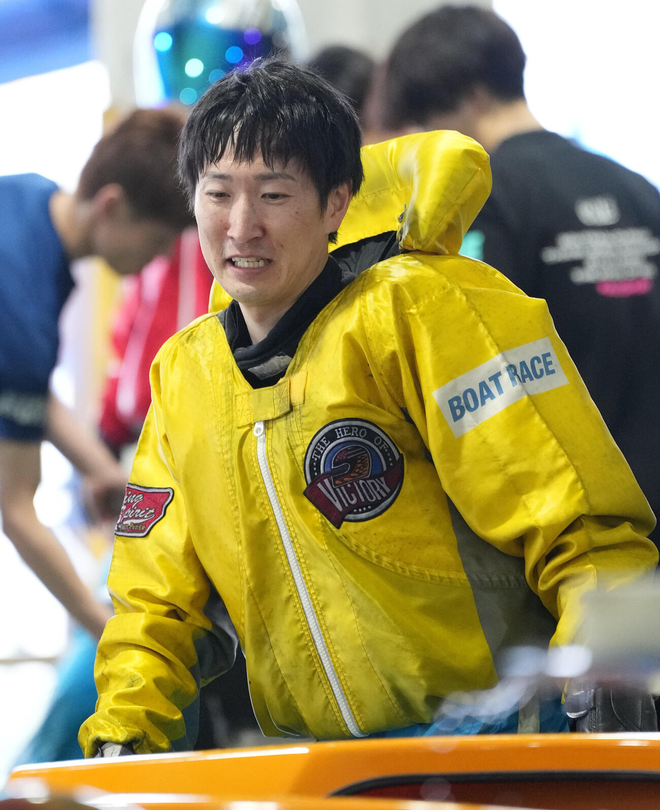 11R準優勝戦1着となり明日の優勝戦へ進む佐々木完太（撮影・森本幸一）