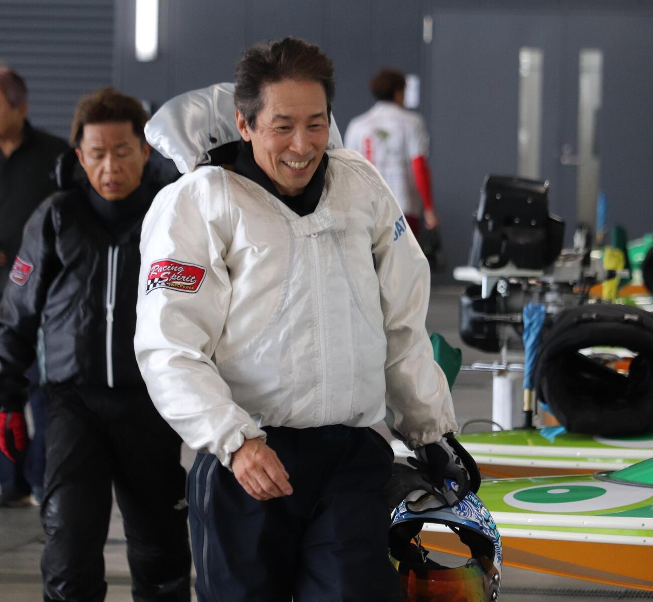 森竜也が2日目5Rを逃げ切り、安堵（あんど）の表情を浮かべた