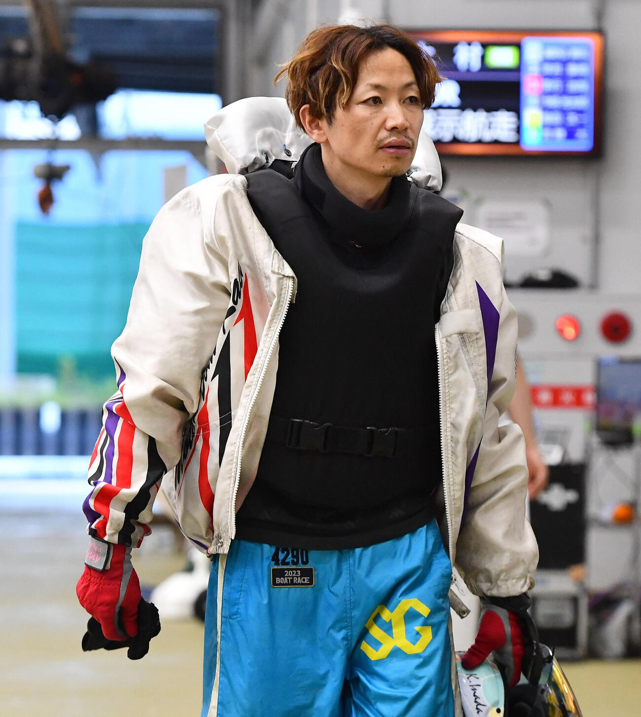 準優9R1着で優出を決めた稲田浩二（撮影・岩下翔太）