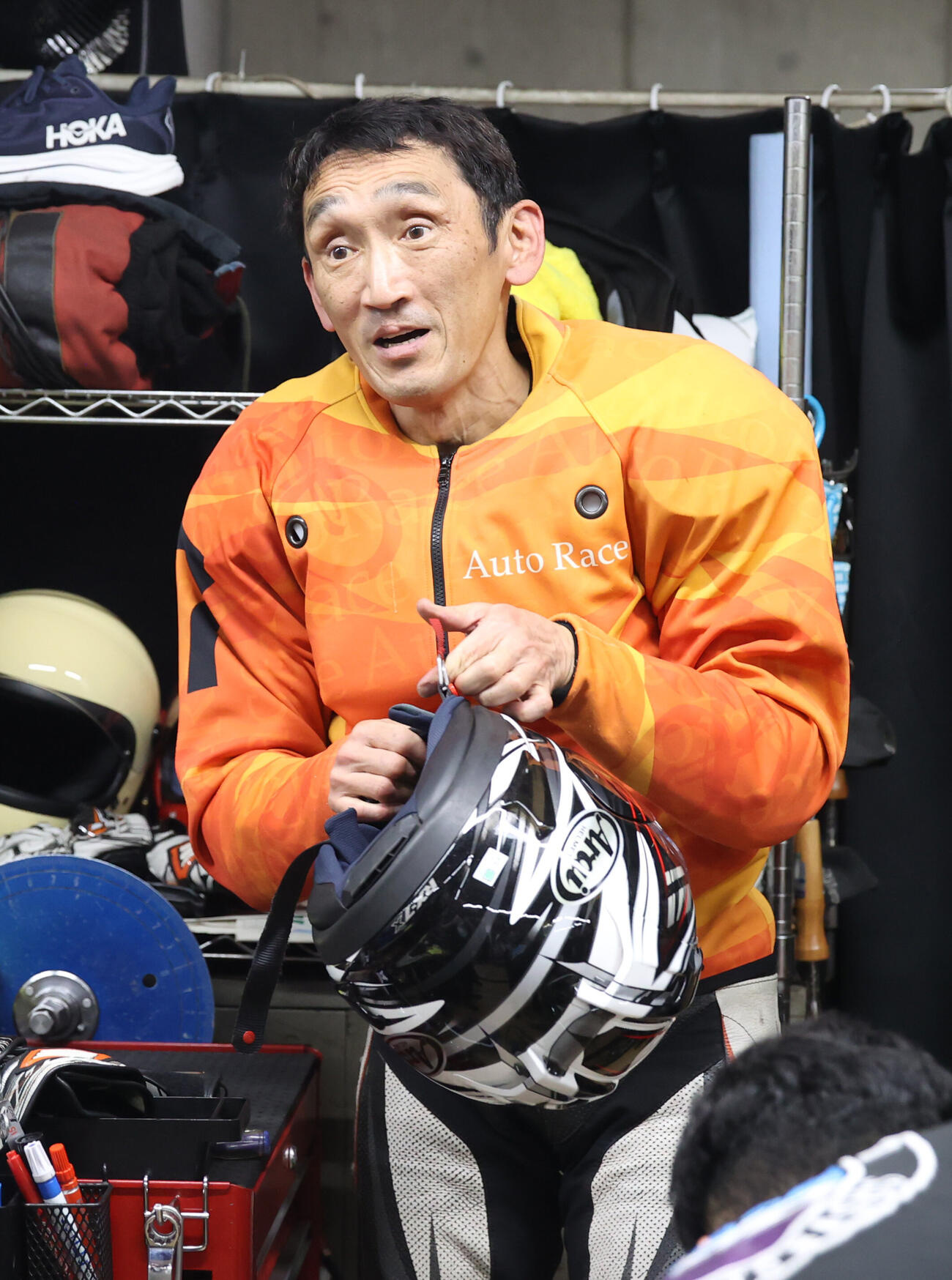 キューポラ杯開幕戦、予選1Rで1着の伊藤信夫（撮影・柴田隆二）