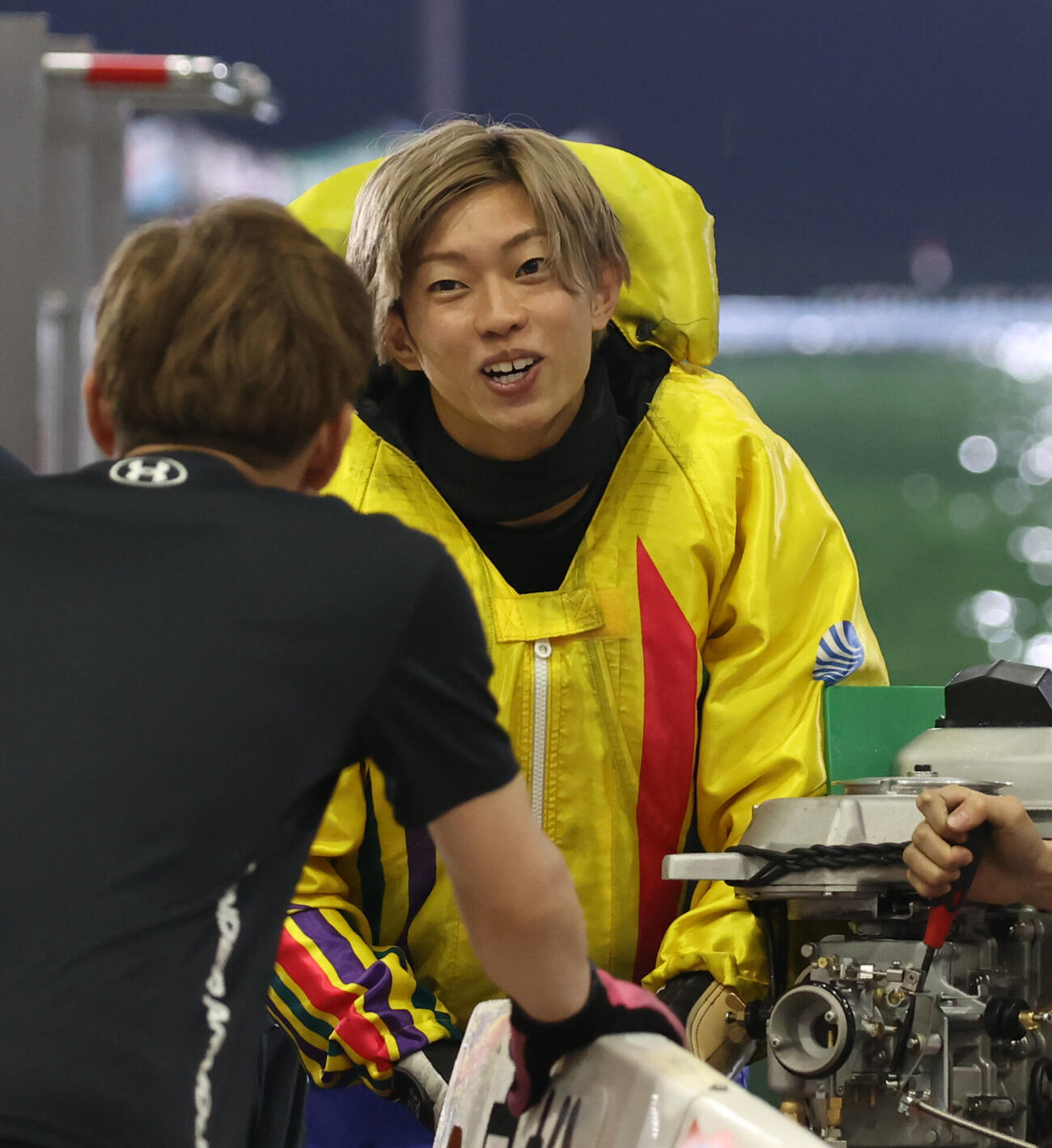 準優勝戦11Rで2着の定松勇樹は笑顔を見せる（撮影・柴田隆二）