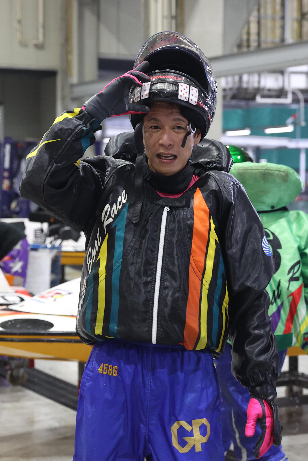 準優勝戦9Rで2着の磯部誠（撮影・柴田隆二）