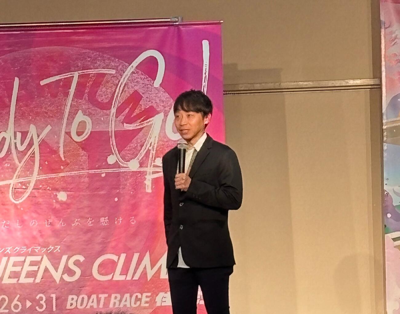 ボートレース住之江でトークショーをする池添謙一