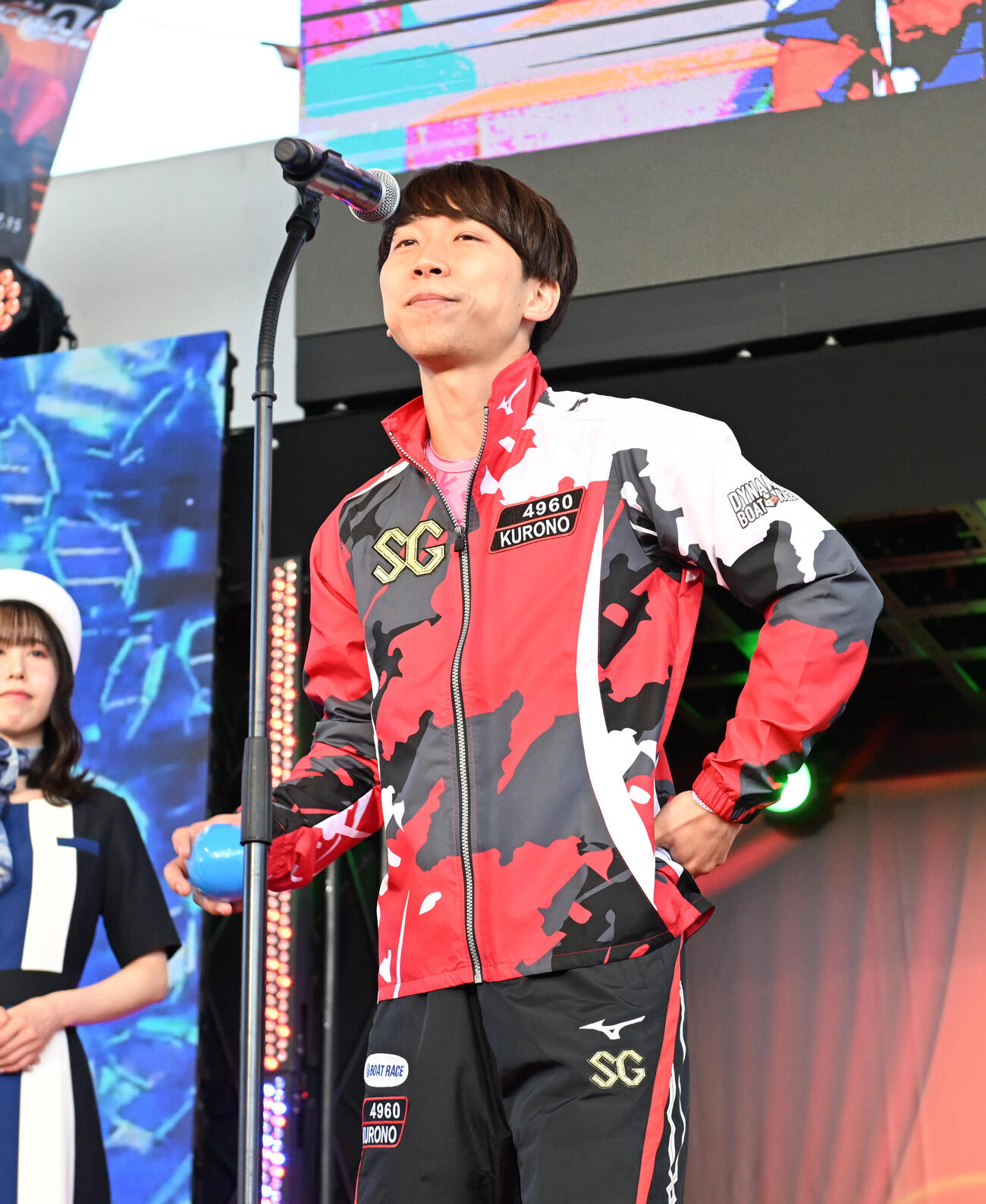 選手紹介に登場する4960黒野元基（撮影・和賀正仁）