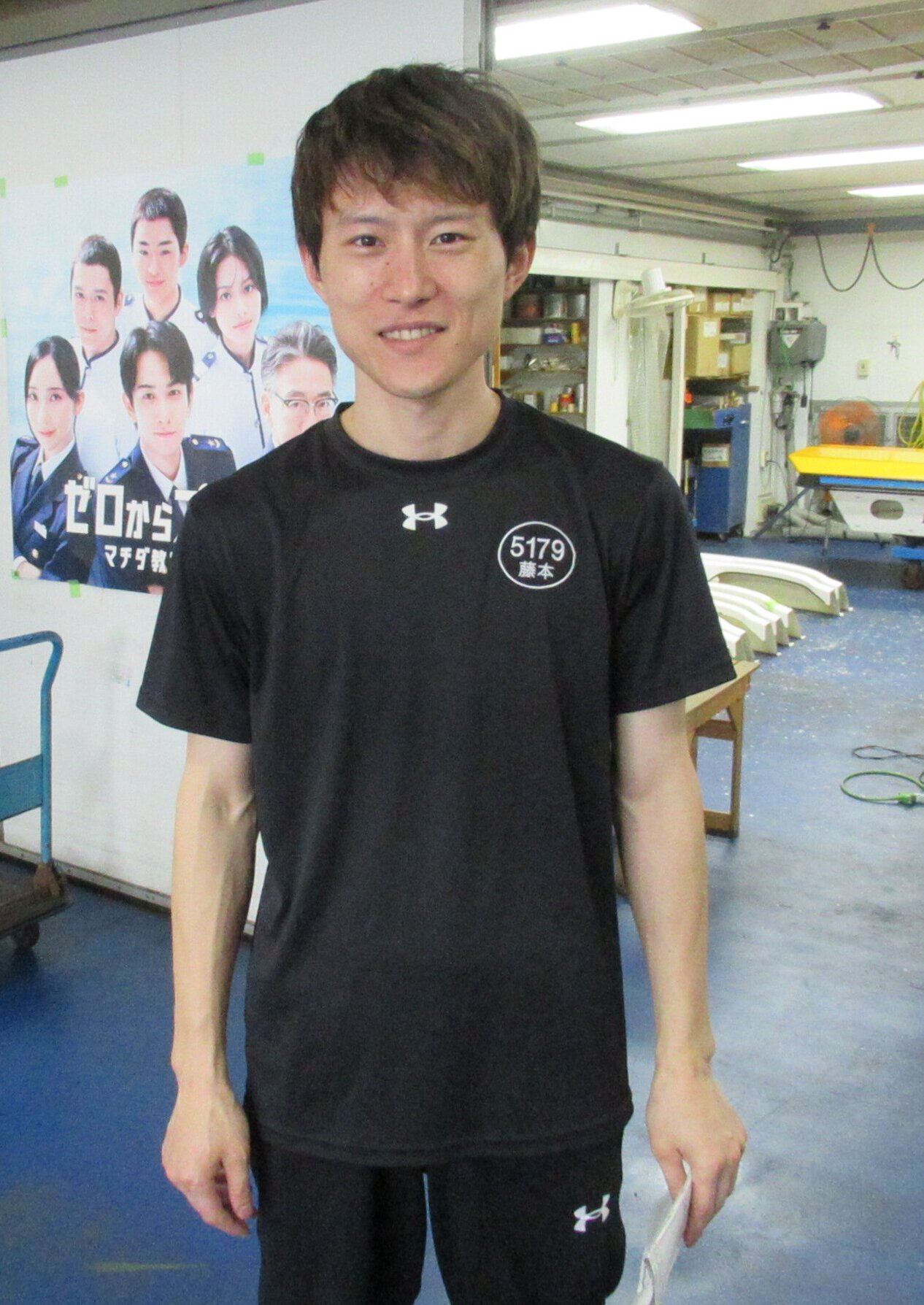 エンジンに好感触を得て笑顔の藤本元輝
