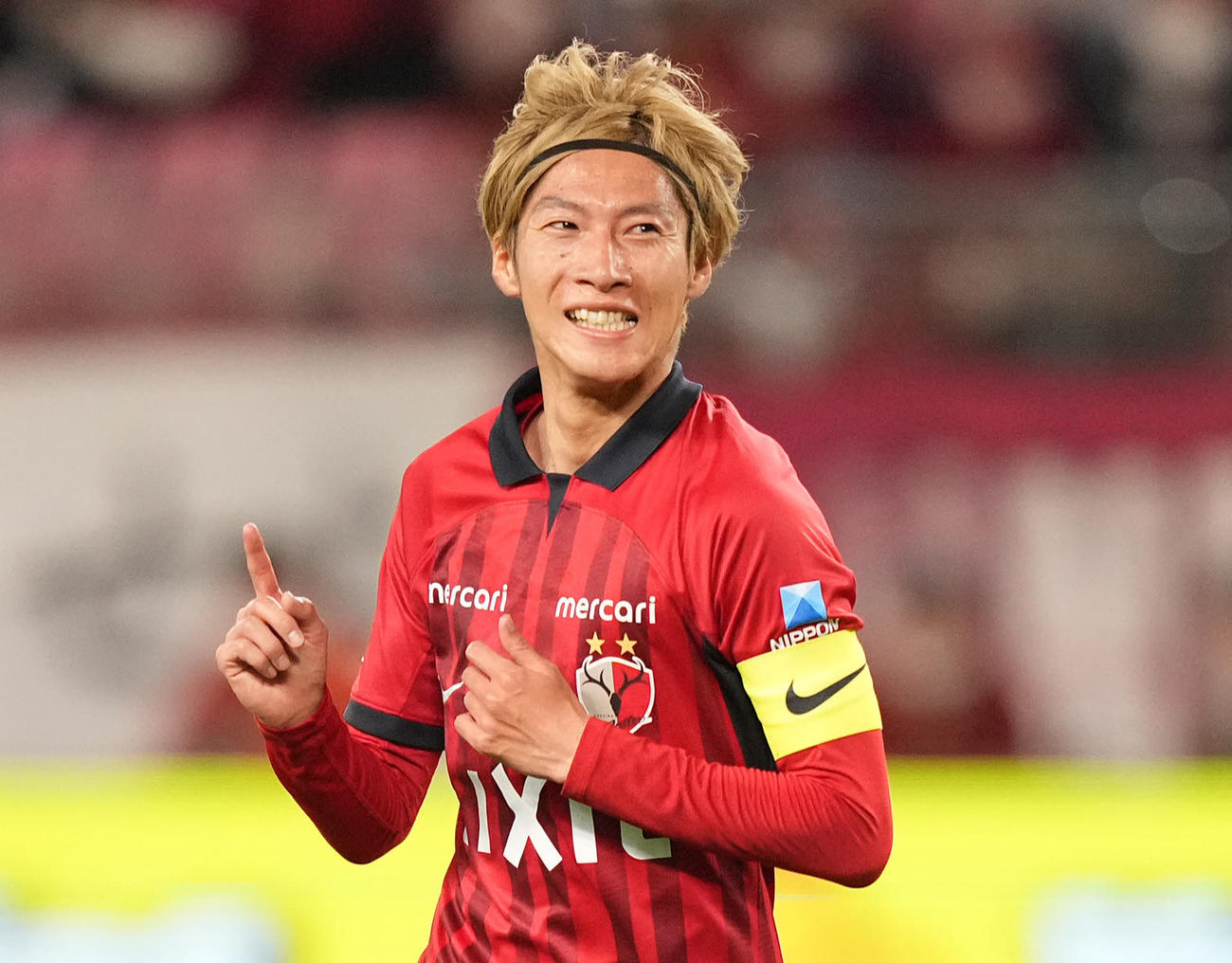 鹿島対G大阪　後半、ゴールを決め駆け出す鹿島土居（2023年4月29日撮影）