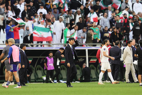 日本対イラン　試合に敗れた森保監督（撮影・足立雅史）