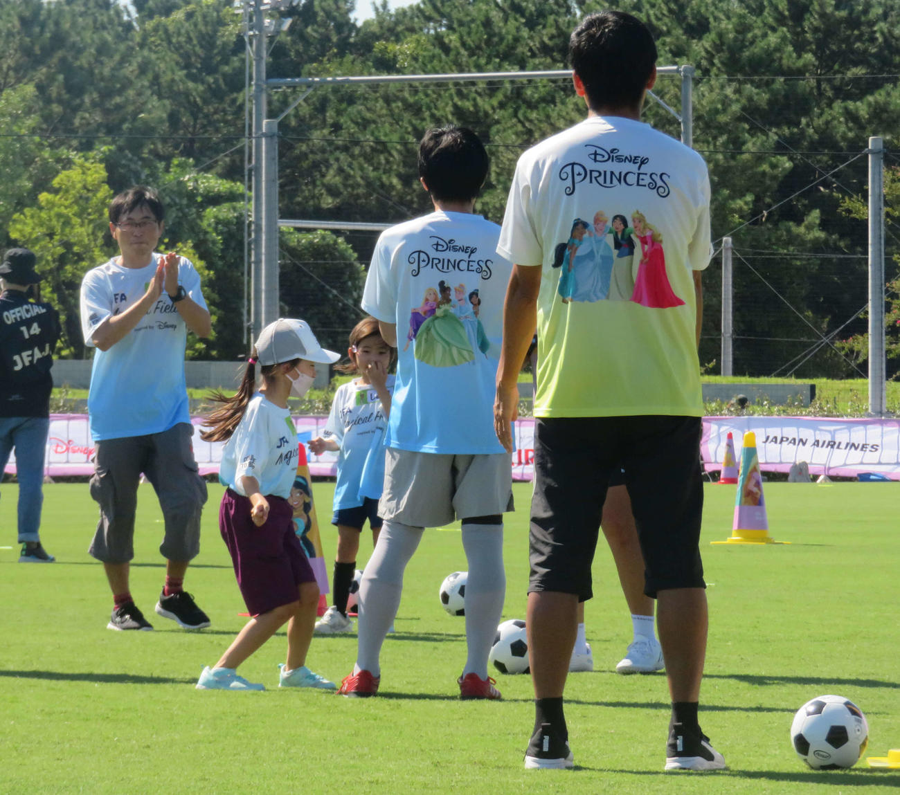 日本サッカー協会がディズニーと行う女子サッカーイベントの様子（撮影・磯綾乃）