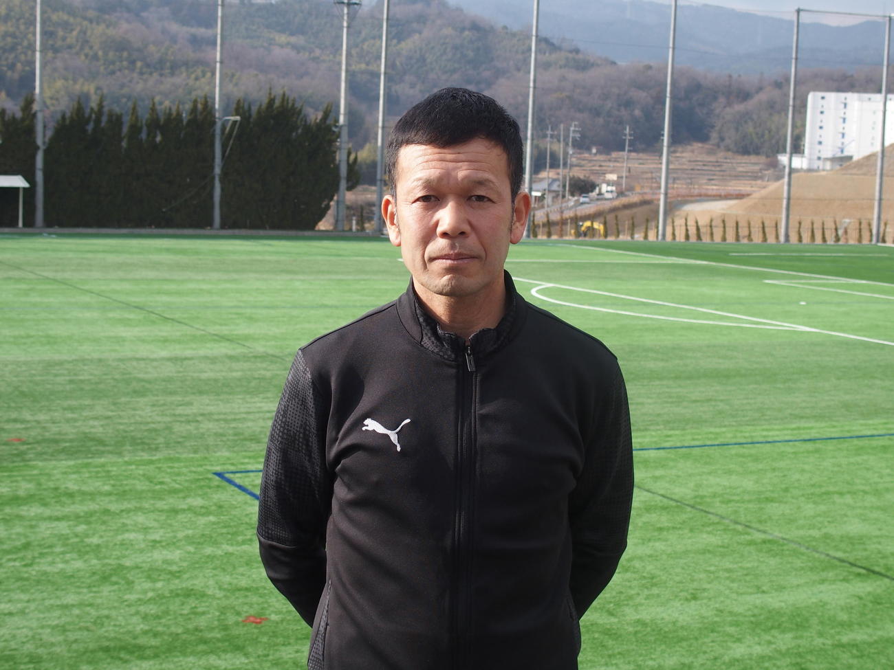 RISEISHA U－15の監督に就任する鴨川幸司さん（撮影・永田淳）