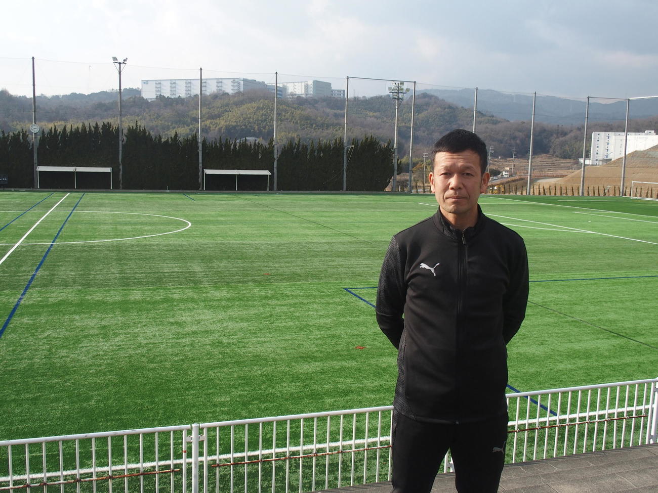 RISEISHA U－15の監督に就任する鴨川幸司さん（撮影・永田淳）
