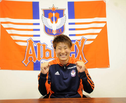 W杯での健闘を誓うGK平尾（撮影・斎藤慎一郎）
